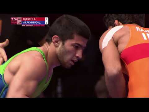 BRONZE GR - 55 kg: K. RAJENDER (IND) v. J. MIRAKHMEDOV (UZB)