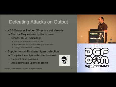DEF CON 18 Hacking Conference Presentation By James Shewmaker  Browser Based Defenses - Video and Sl