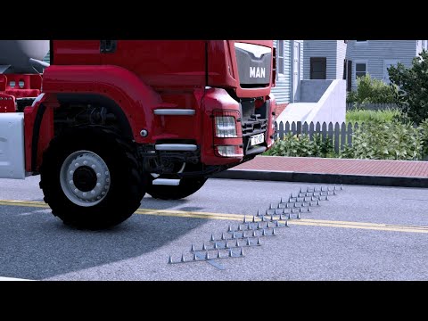 Cars Vs Spike Strip - BeamNG.drive