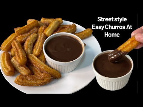 Easy & Simple Homemade Churros Recipe with Chocolate Sauce 🙂