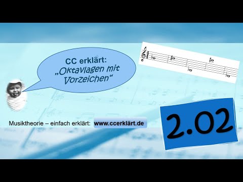 Musiktheorie einfach erklärt 2.2 - Oktavlagen im Violinschlüssel mit Vorzeichen     www.ccerklärt.de