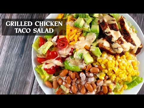 Grilled Chicken Taco Salad with Creamy Chipotle Dressing