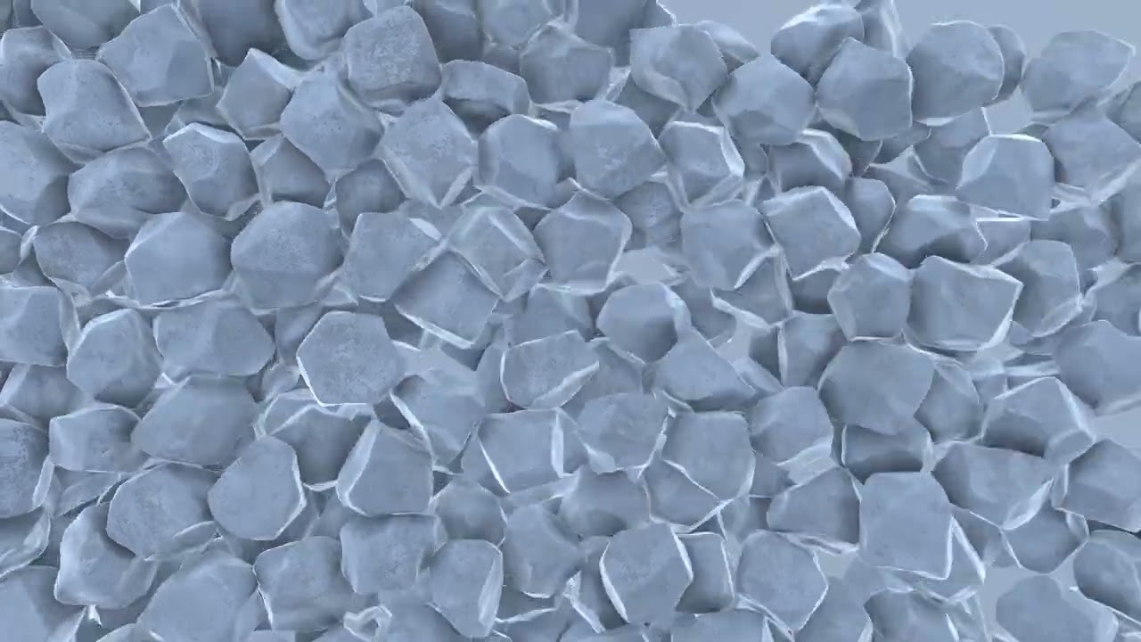 Ice cubes falling animation 3 3D Model