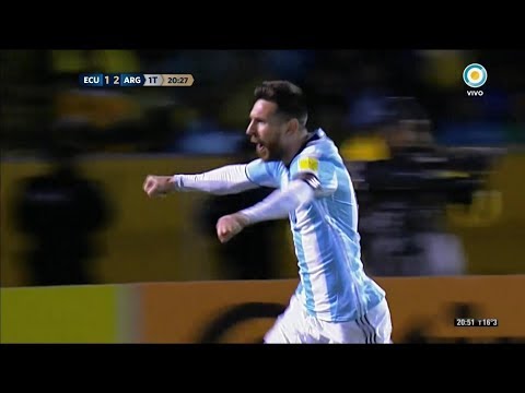 Ecuador vs Argentina (1-3) - GOLES de MESSI - Eliminatorias a Rusia 2018