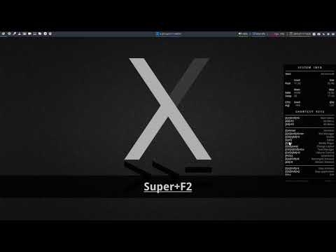 ArcoLinux : 769 first view at Xmonad - keyboard shortcuts from conky