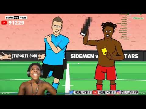 iShowSpeed Reacts to Sidemen Charity Match Cartoon By 442oons
