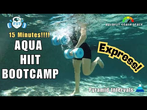 FREE Aqua Aerobic  Advanced HIIT Bootcamp Pool Workout | 15 Min Full Body