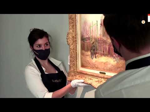 梵高的《蒙馬特的街景》公開亮相。 (Van Gogh's 'A street scene in Montmartre' on public view)