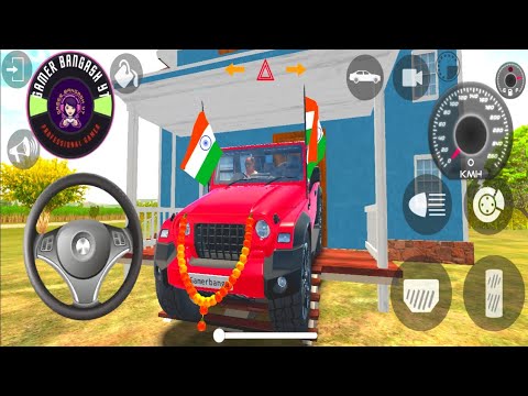 Indian Car Simulator 3D: Red Jeep 4x4 Driving in Village Adventure