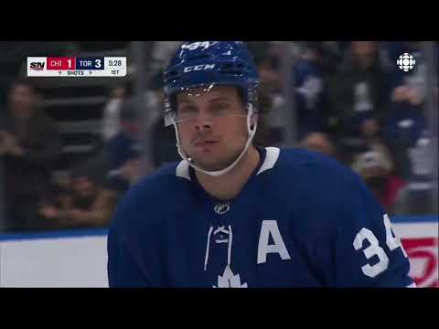 Auston Matthews 18th of the Season vs Chicago Blackhawks w/Joe Bowen Commentary (11/12/2021)