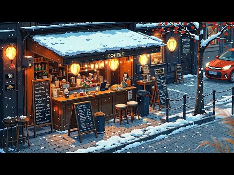 Snowy Night ❄️ 24/7 Winter Lofi Beats to Relax & Study ❄️ Winter Café Radio to Feel Good