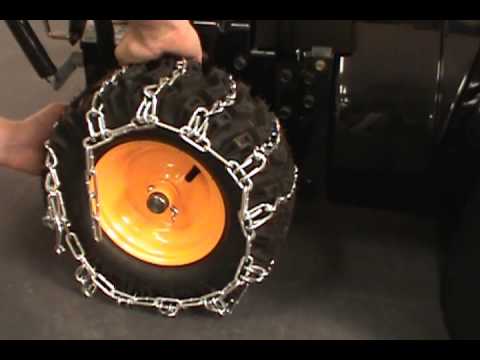 Installing Tire Chains on a Snow Blower