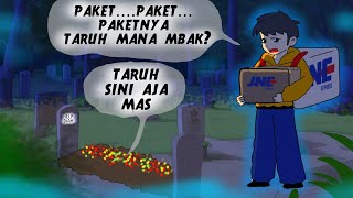 Download lagu Full Video - ARWAH KURIR PAKET GENTAYANGAN #horormisteri - Kartun Hantu Lucu - Animasi Horror mp3