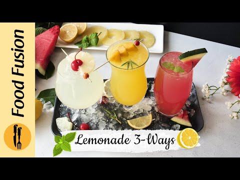 Lemonade 3 ways with 7up - Recipes By Food Fusion (Ramzan Special)