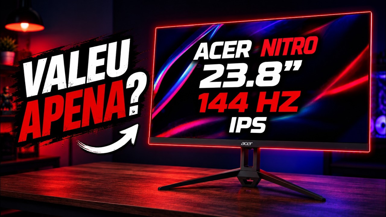 Miniatura da avaliação em vídeo de Monitor Gamer Acer Nitro KG243Y G0bi 23.8” Full HD 120Hz 1ms