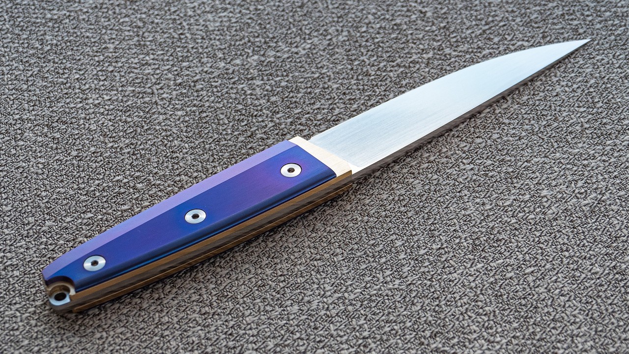 Knife Making - M390 Brass Titanium Fulltang