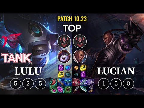 TLN Tank Lulu vs Lucian Top - KR Patch 10.23