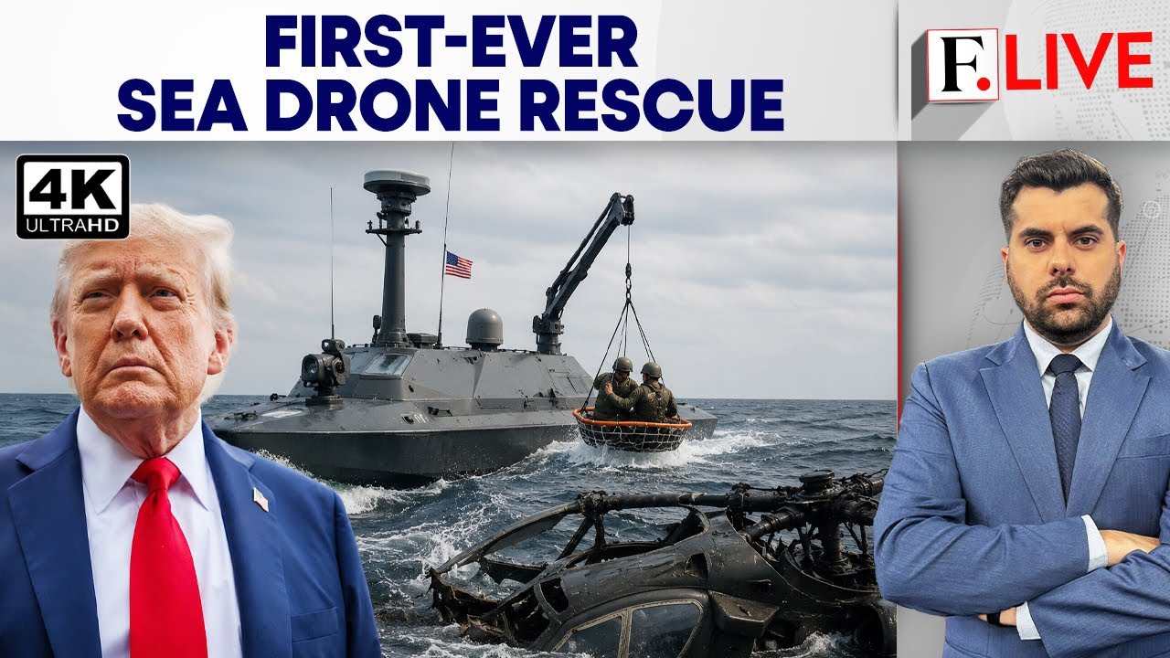 US Sea Drone Rescues Downed Apache Crew In Hormuz Near Iran | Firstpost Live | N18G | 4K