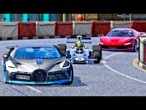 Bugatti Divo vs Lotus F1 1972 vs Ferrari F8 Tributo - Highlands