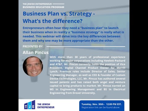 Business Plan vs. Business Strategy by Allan Pincus