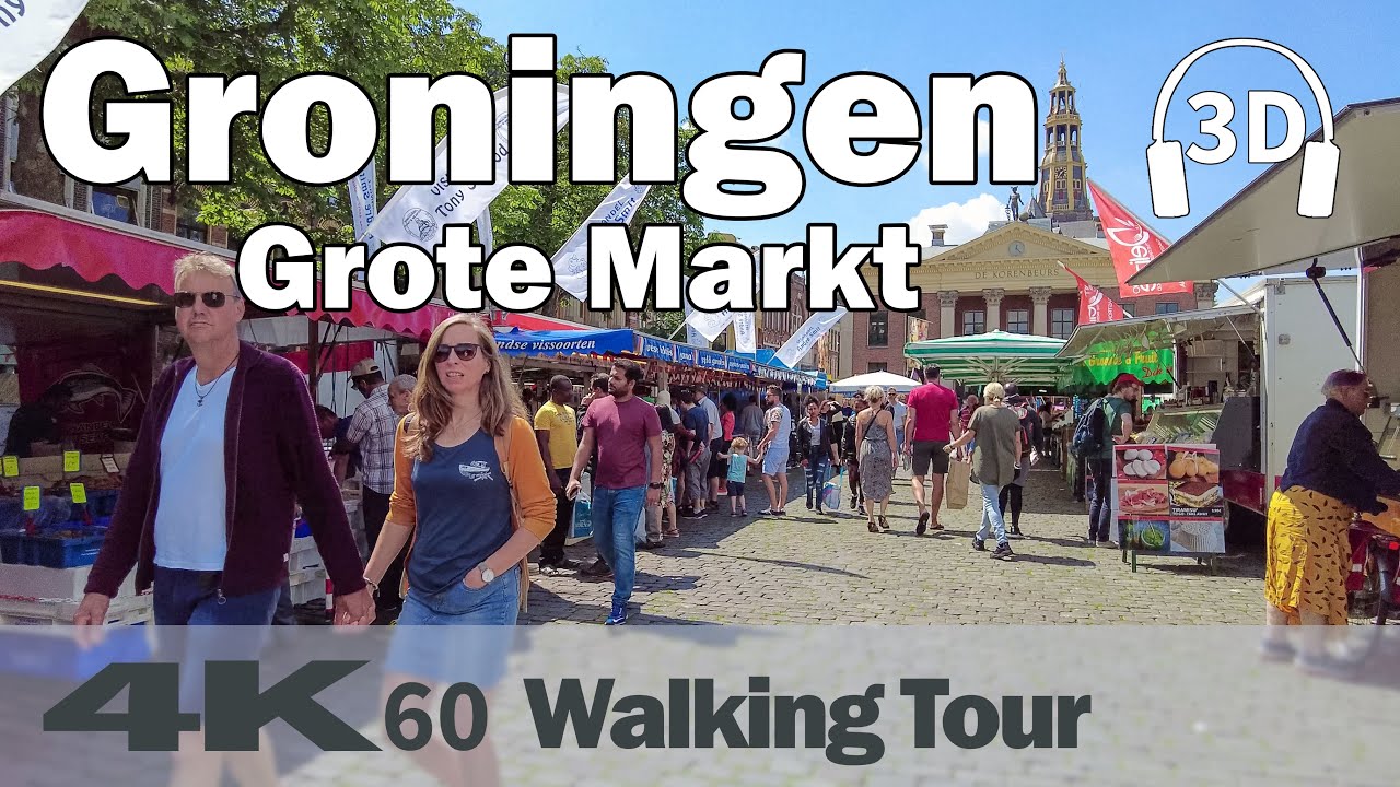 Immersive street-level walking tour through Groningen Grote Markt, Netherlands, showcasing authentic urban landscapes, local architecture, and the vibrant atmosphere of the city's neighborhoods