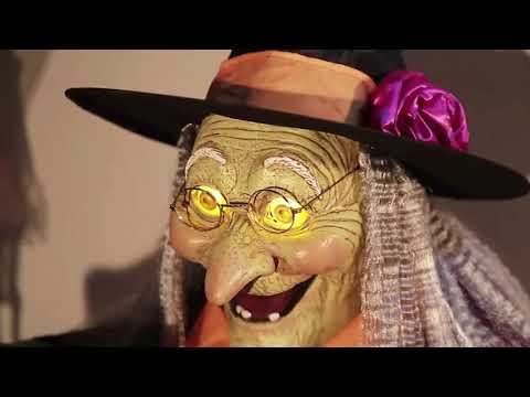 Animated Witch with Cauldron Prop