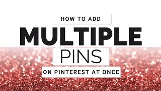 How to Bulk Upload images To Pinterest | Pinterest bulk image upload no software | Pin Upload bulk