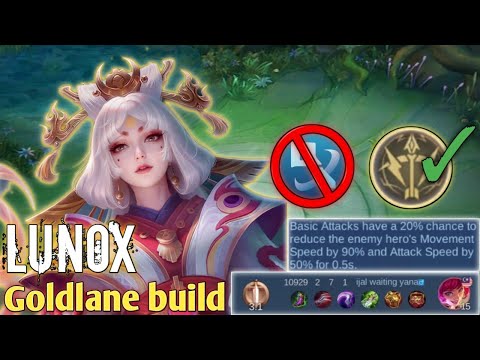 Lunox (perfect goldlane) build enemy outo bronze 😱  mobile legends bang bang