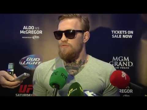 Media Scrum with Conor McGregor in Dublin at UFC 189 World Tour