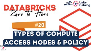 20 Databricks Computes - All Purpose & Job | Access Modes | Cluster Policies | Cluster Permissions
