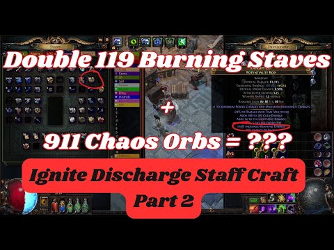 [PoE 3.25] Unluckiest Recombination Ever? Ignite Discharge Staff Craft Part 2 Electric Boogaloo