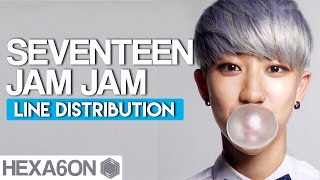 Seventeen - Jam Jam Line Distribution (Color Coded)