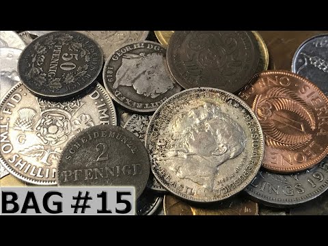 200+ YEAR OLD SILVER FOUND World Coin Grab Bag Hunting 1/2 Pound Lot - Hunt #15