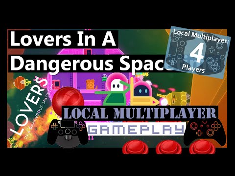 Lovers In A Dangerous Spacetime Teamwork Gaming Fun 4 Player Local Co-OP Game- Gameplay