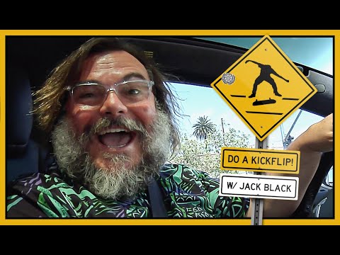 Jack Black Driving Around LA Telling Skateboarders To Do A