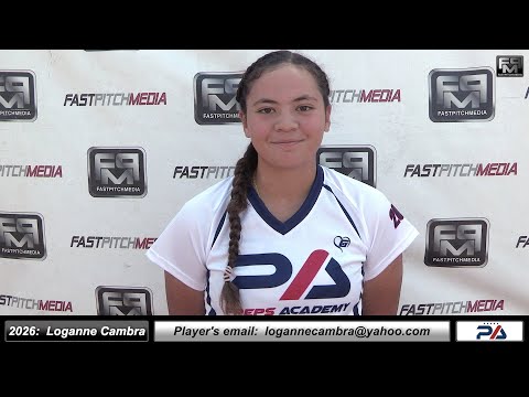 2026 Loganne Bobbi Cambra 3.98 GPA, Catcher, 1st Base, 3rd Base Softball Skills Video Preps Academy