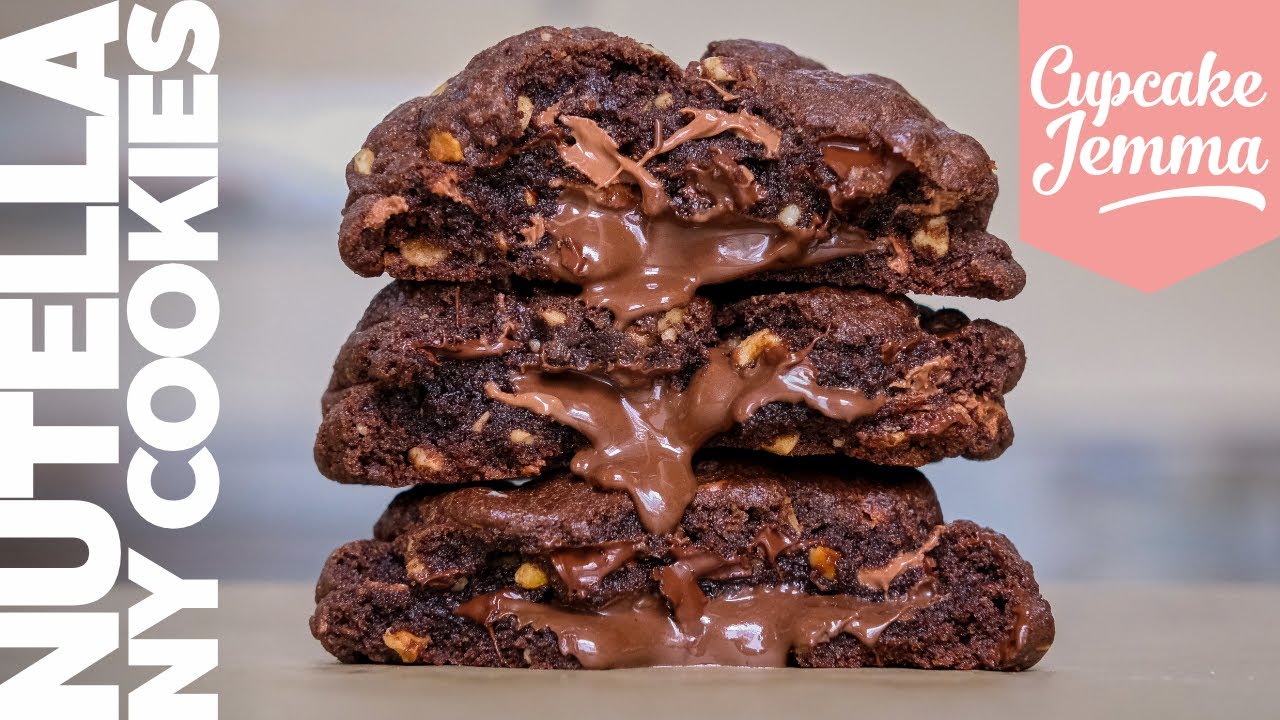The Most Requested Cookie: NUTELLA Stuffed Chunky New York Cookie Recipe