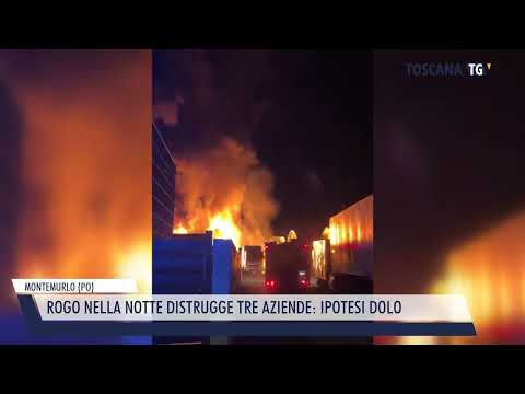 2025-07-12 MONTEMURLO (PO) - ROGO NELLA NOTTE DISTRUGGE TRE AZIENDE, IPOTESI DOLO