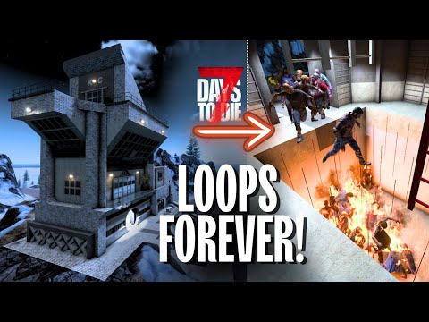 7 Days to Die: Easy Infinite Loop Horde Base & Luxury Home | Automated Garage