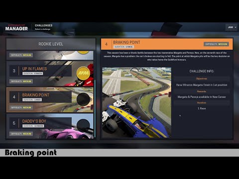 Let's Play Motorsport Manager (Challenges) --  Braking point (No commentary)