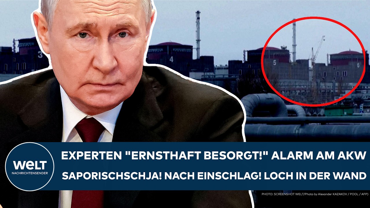 UKRAINE-KRIEG: "Ernsthaft besorgt!" Alarm am Akw Saporischschja! Nach Einschlag! Loch in der Wand!