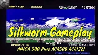 Silkworm Gameplay - Commodore Amiga 500 Plus ACA500 ACA1221