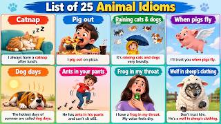 Learn English with Animal Idioms 🐸🐴 | Easy English Idioms & Meanings