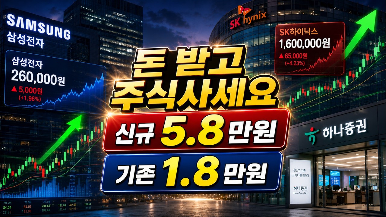 돈 받고 주식 사세요 하나증권에서 투자지원금 뿌리고 있어요