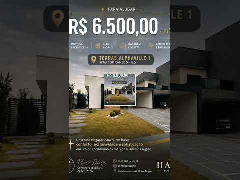 Casa para locação 6.500 terras alpha 1 - senador Canedo Go
