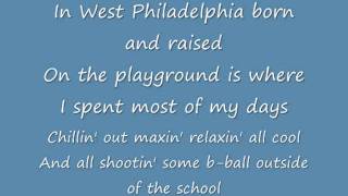 FRESH PRINCE OF BELL-AIR SONG LYRICS