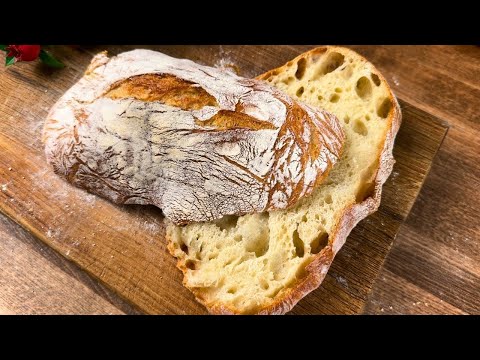 Kein Kneten! Italienisches Brot mit nur 4 Zutaten! Jeder kann es backen!