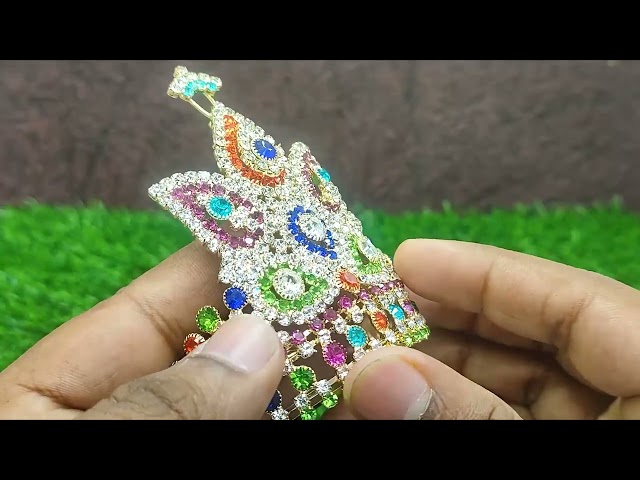 Mukut Crown Kreedam for Deity/Idols in Motifs - size 3 (4 inches Ear to Ear Dimension ) video