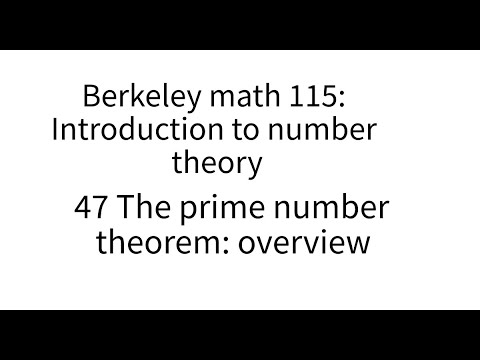 Introduction to number theory lecture 47. The prime number theorem