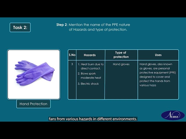 Demonstrate working height using PPE and take personal safety precautions